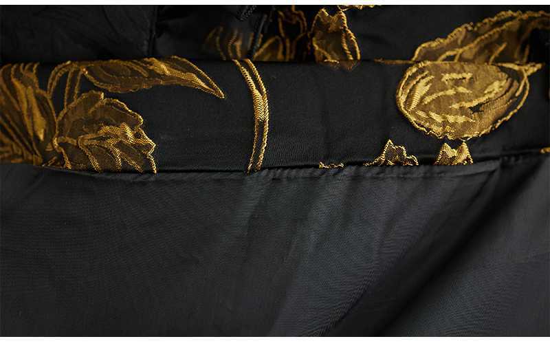 Elegant Jacquard Long Sleeve Midi Dress