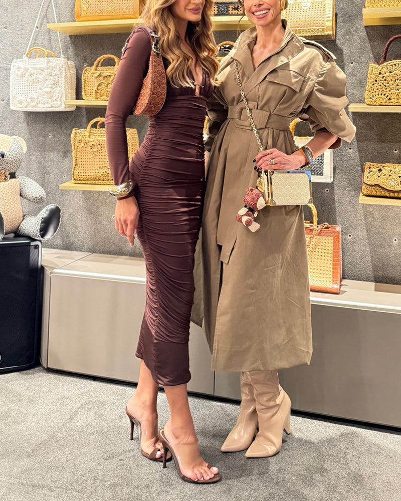 Sexy V-neck Pin Dress