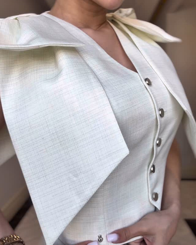 Fashion Commuter Lace-Up Top & Pants Two-Piece Set