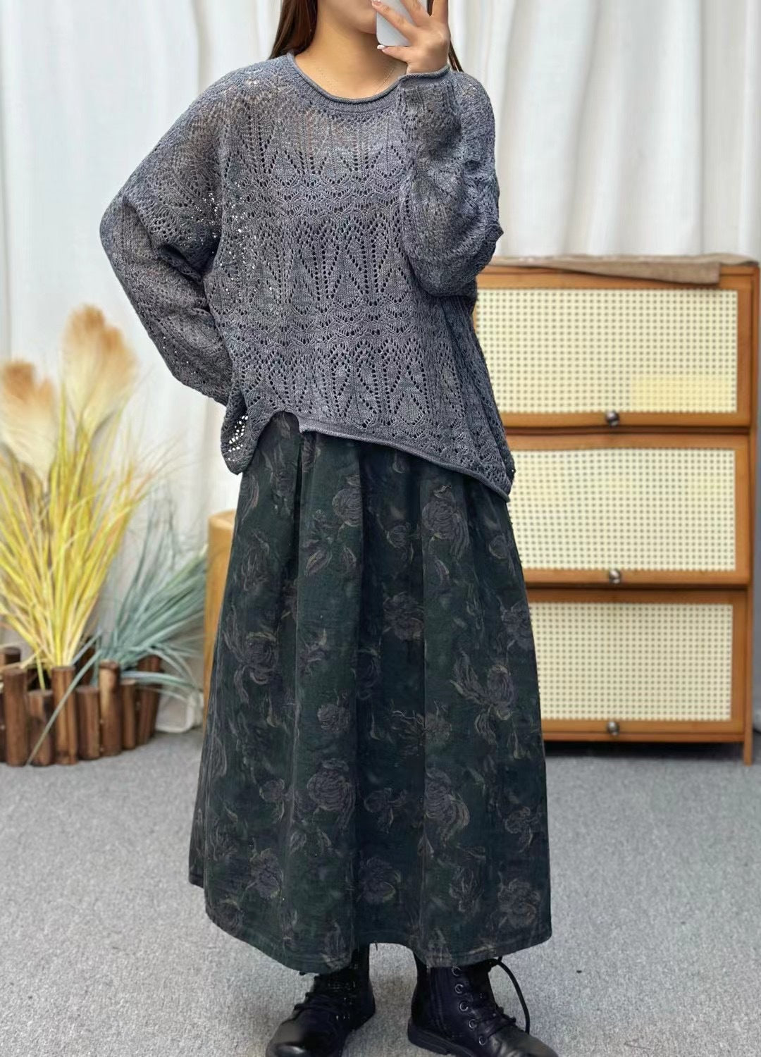 Vintage Loose Irregular Hollow Sweater