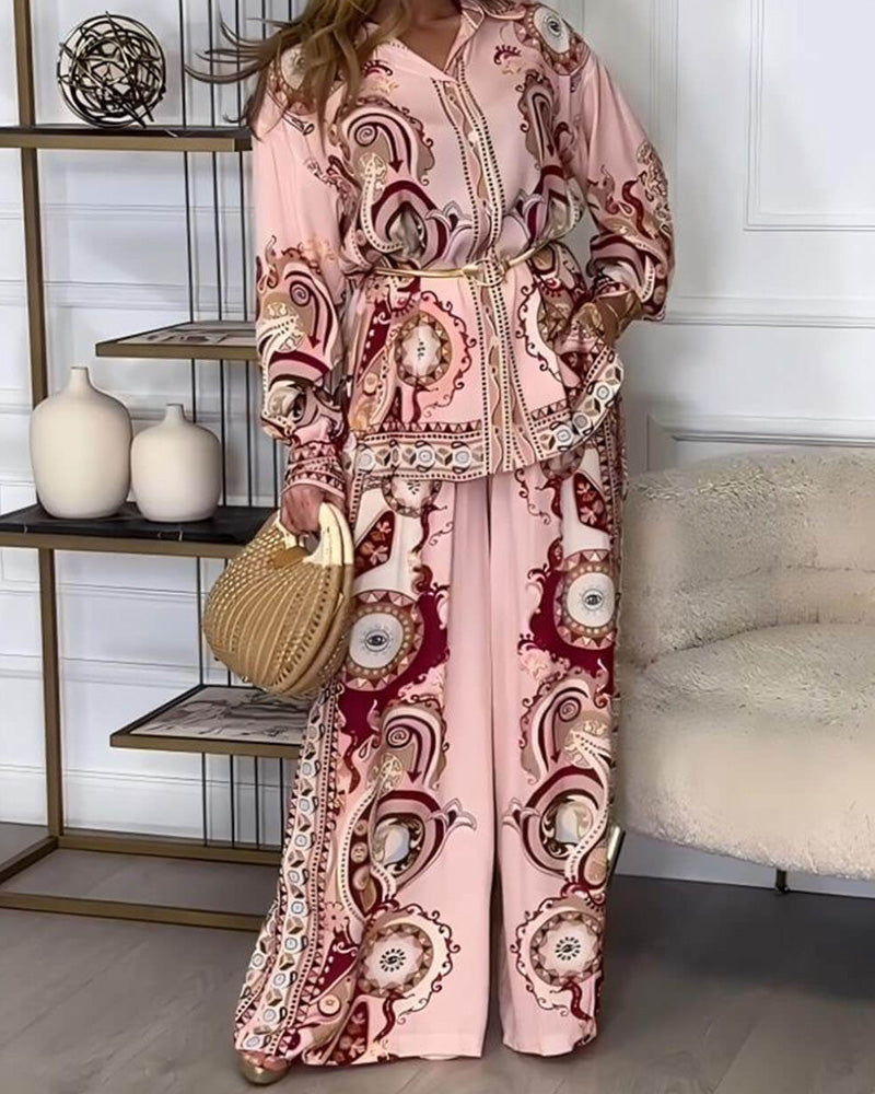 Fashion Graffiti Print Two-piece Set