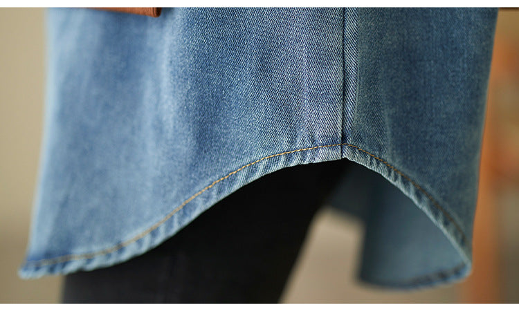 Loose Splicing Round Neck Long Sleeve Fake Two Pieces Sweater