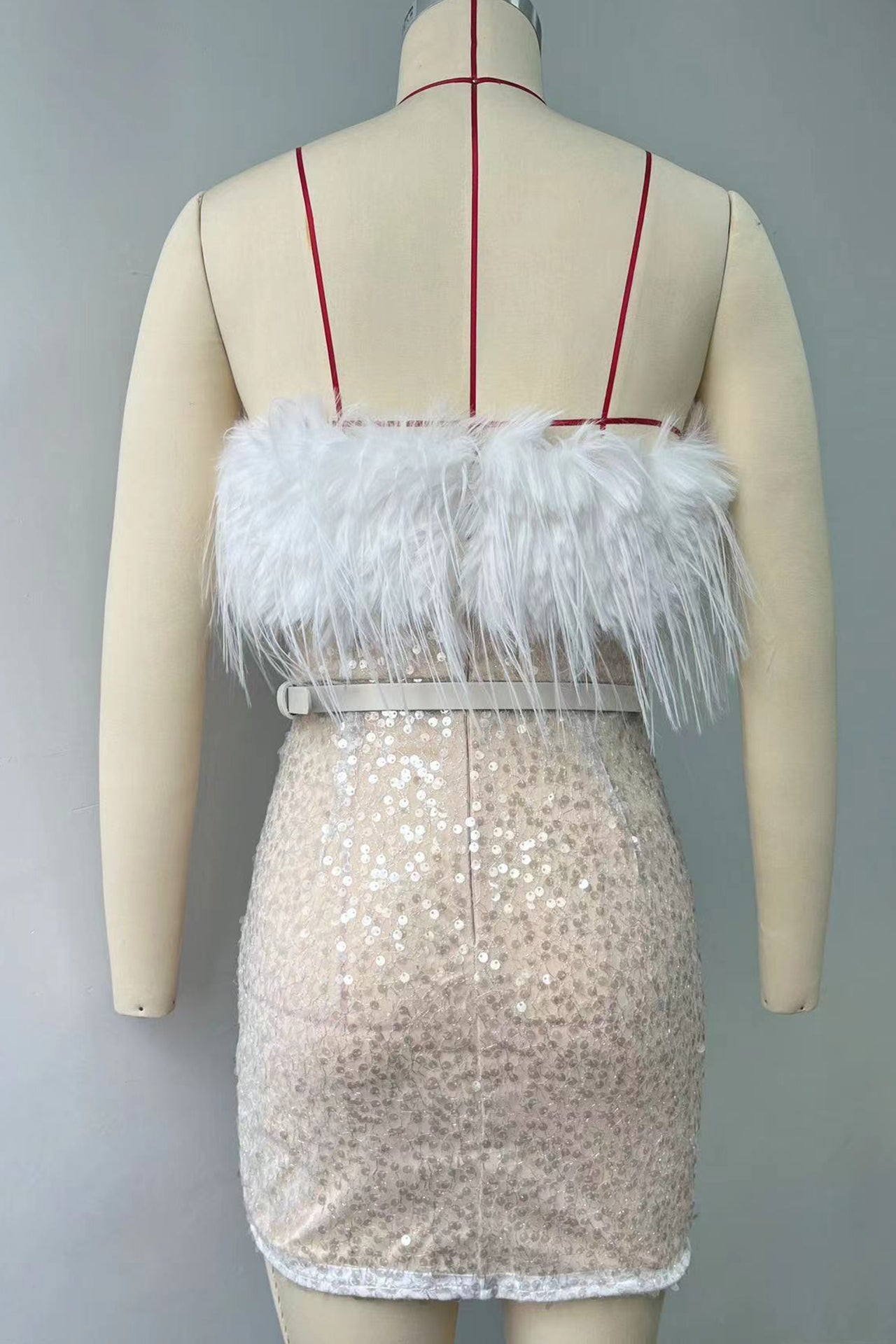 Bethany Strapless Feather Mini Dress