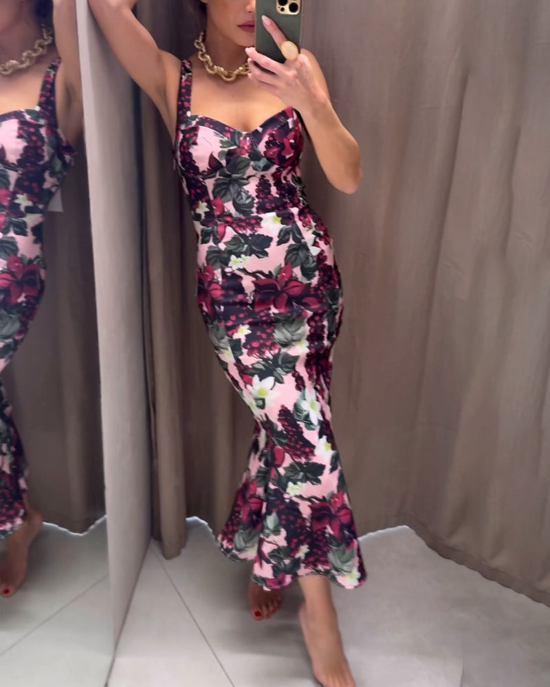 Elegant Flower Fishtail Dress