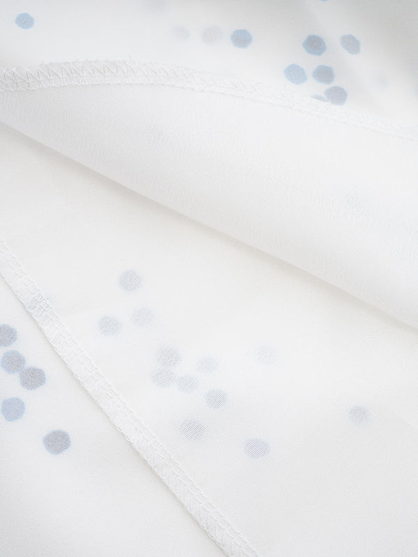 High Waisted High-Low Pleated Polka-Dot Tied Waist V-Neck Maxi Dresses