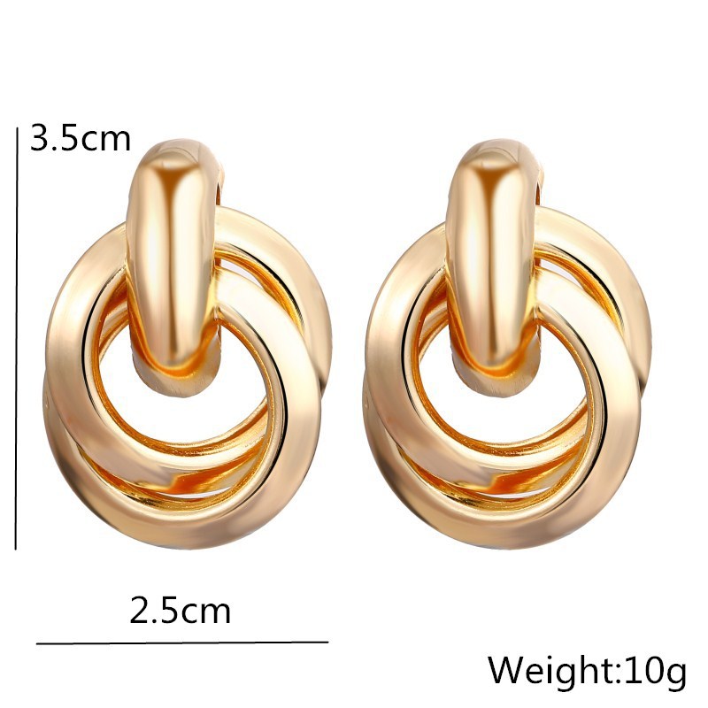 Metal Alloy Interlocking Earrings