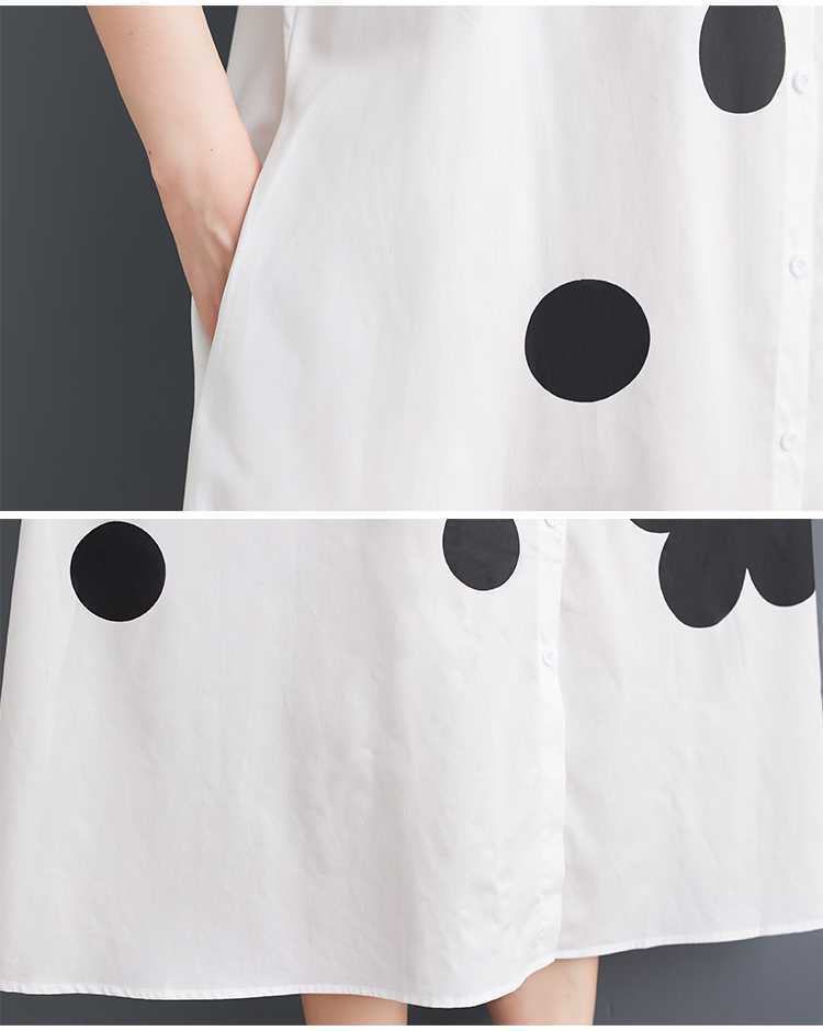 Loose Printed Spliced Short Sleeve Dress