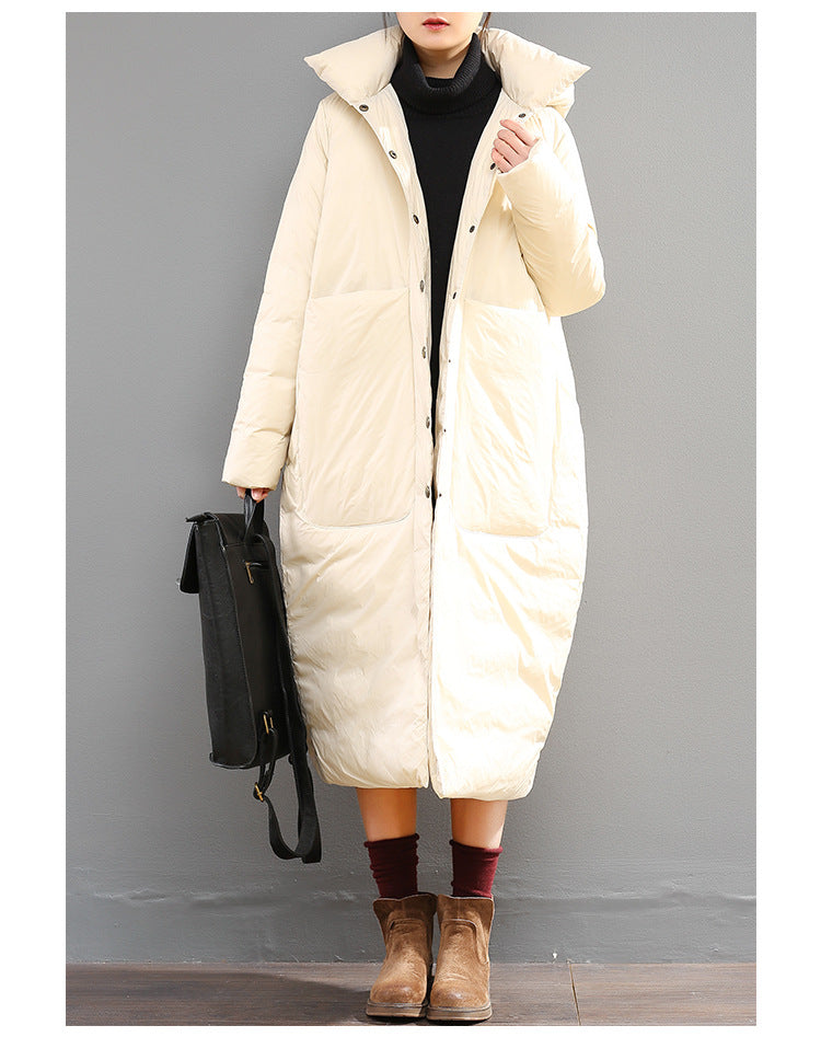 Classic Warm Solid Color Down Coat