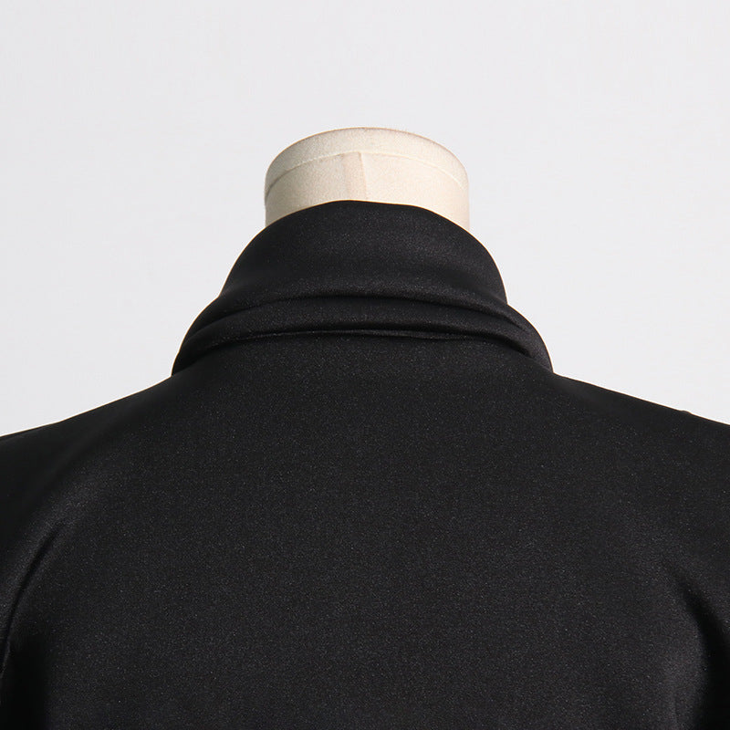 2024 Spring New Fashion Sexy V-neck Rhinestone Sequin Stitching Design Sense Short Suit Dress for Women