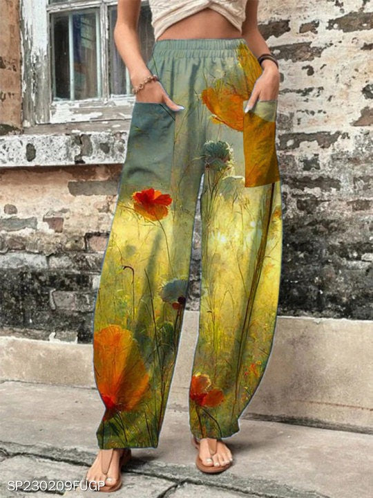 Comfort Loose Printed Trousers