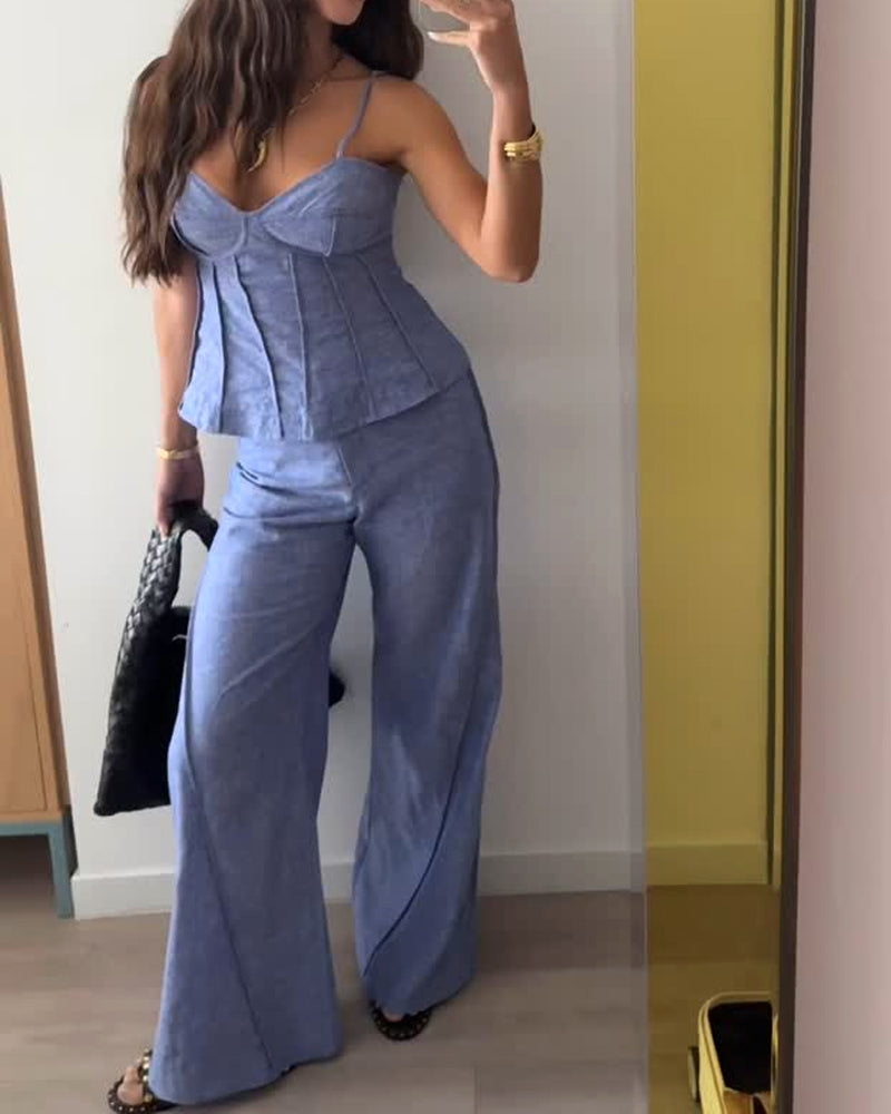 Fashion Commuter Top & Pants Two-piece Set