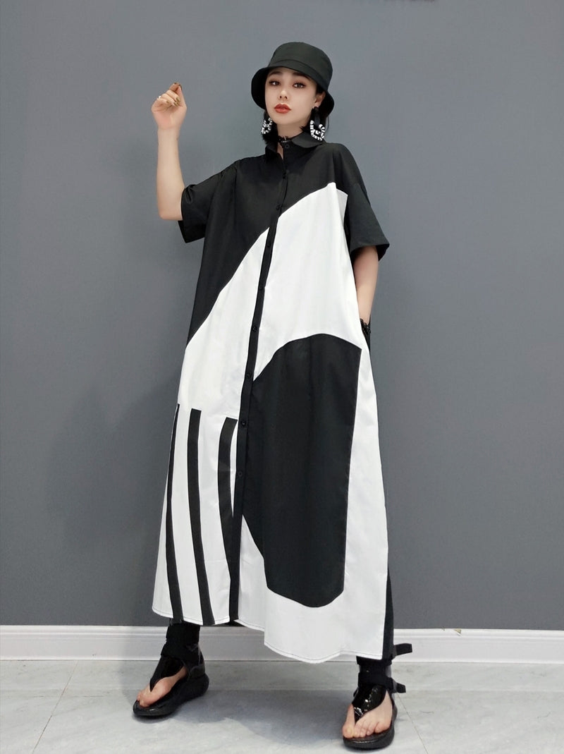 Personalized Colorblocked Short Sleeve Maxi Dress