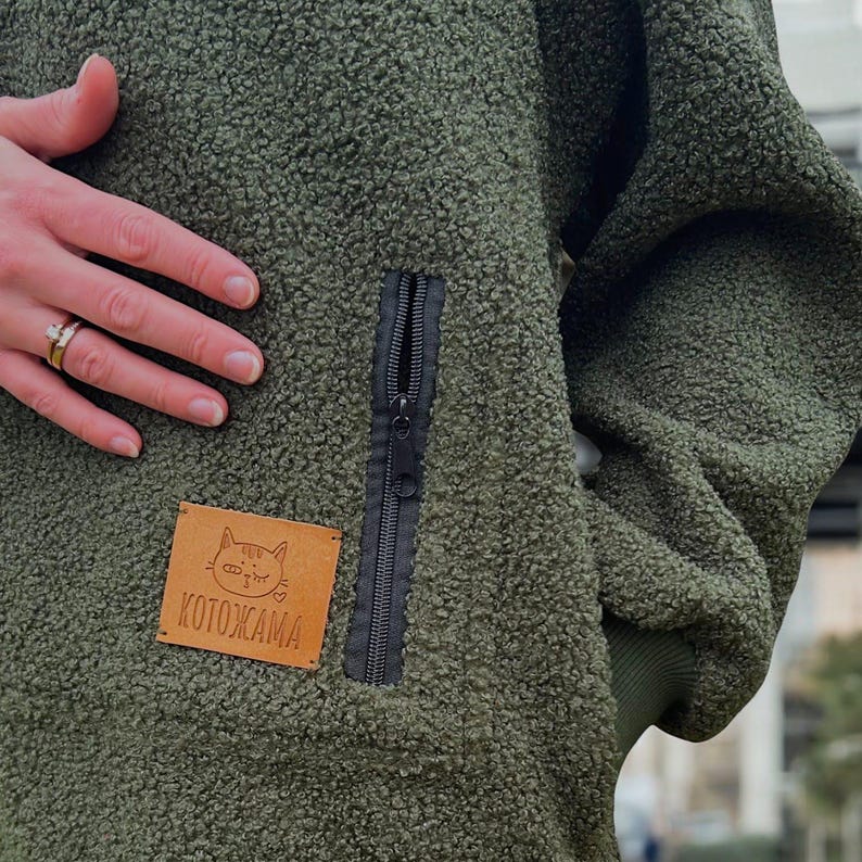 Handmade Bouclé Pet Carrier Hoodie with Pocket – Cozy Clothing for Dogs & Chihuahua, Alternative to Dog Bed, Bag, Sling and Accessories