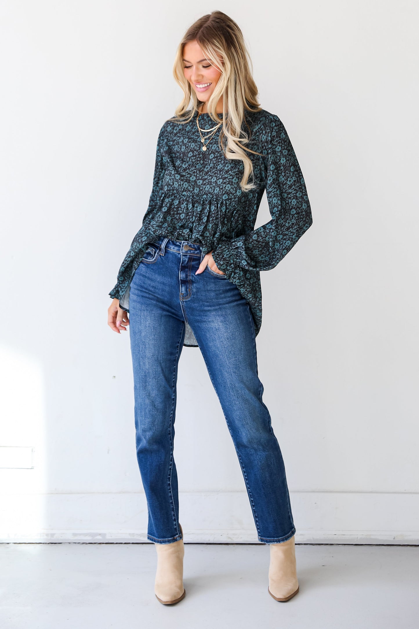 FINAL SALE - Skylar Dark Wash Straight Leg Jeans