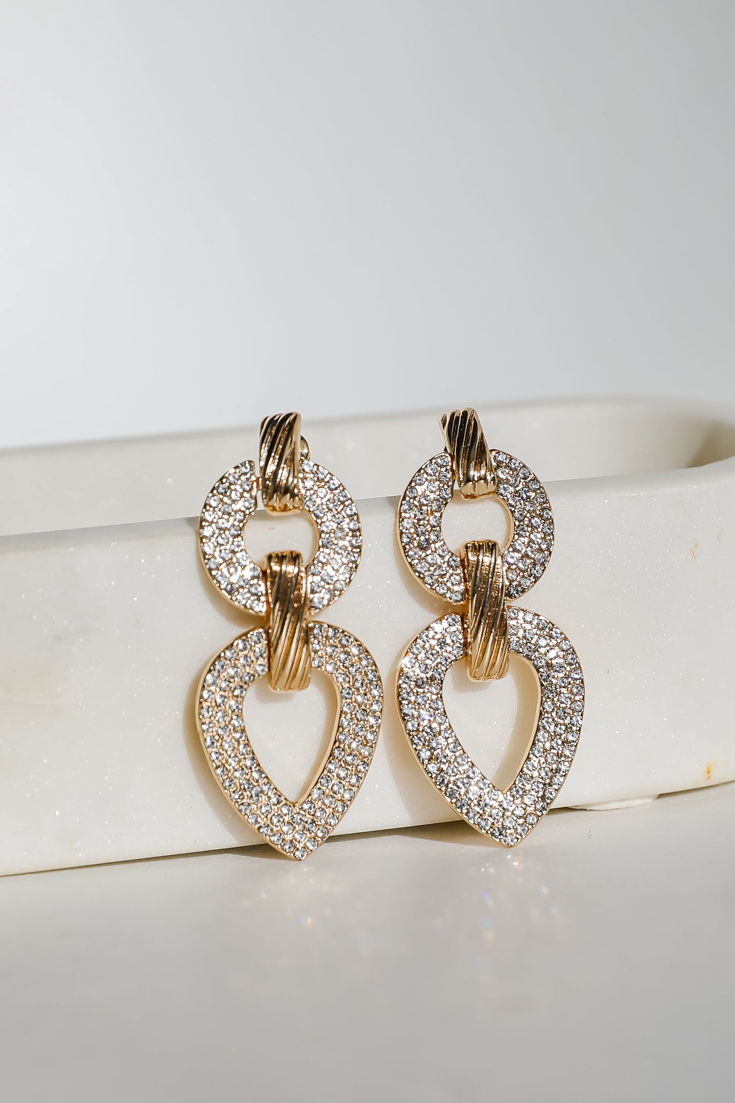 Quinn Gold Rhinestone Statement Earrings