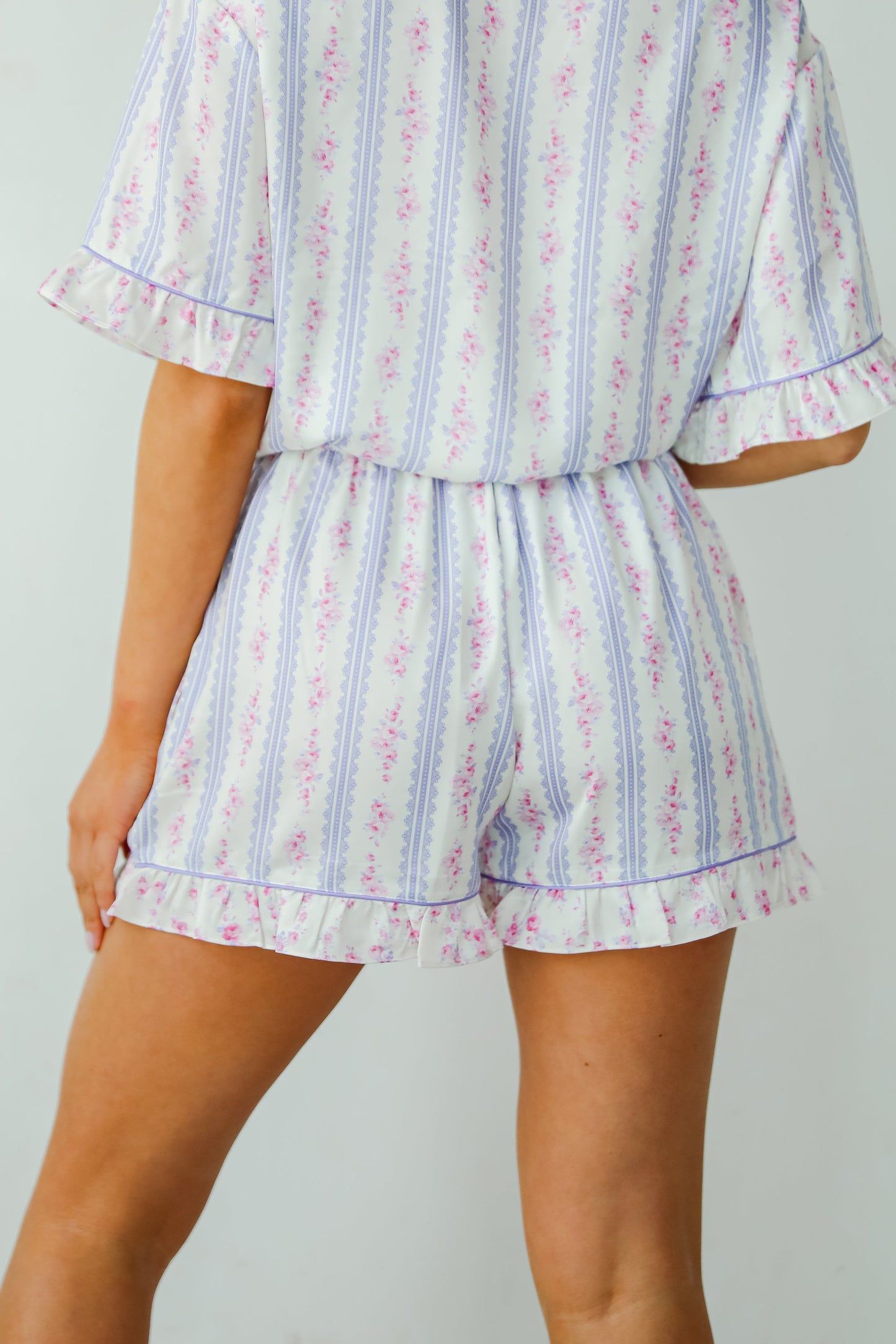 Dreaming Of You Purple Floral Pajama Shorts