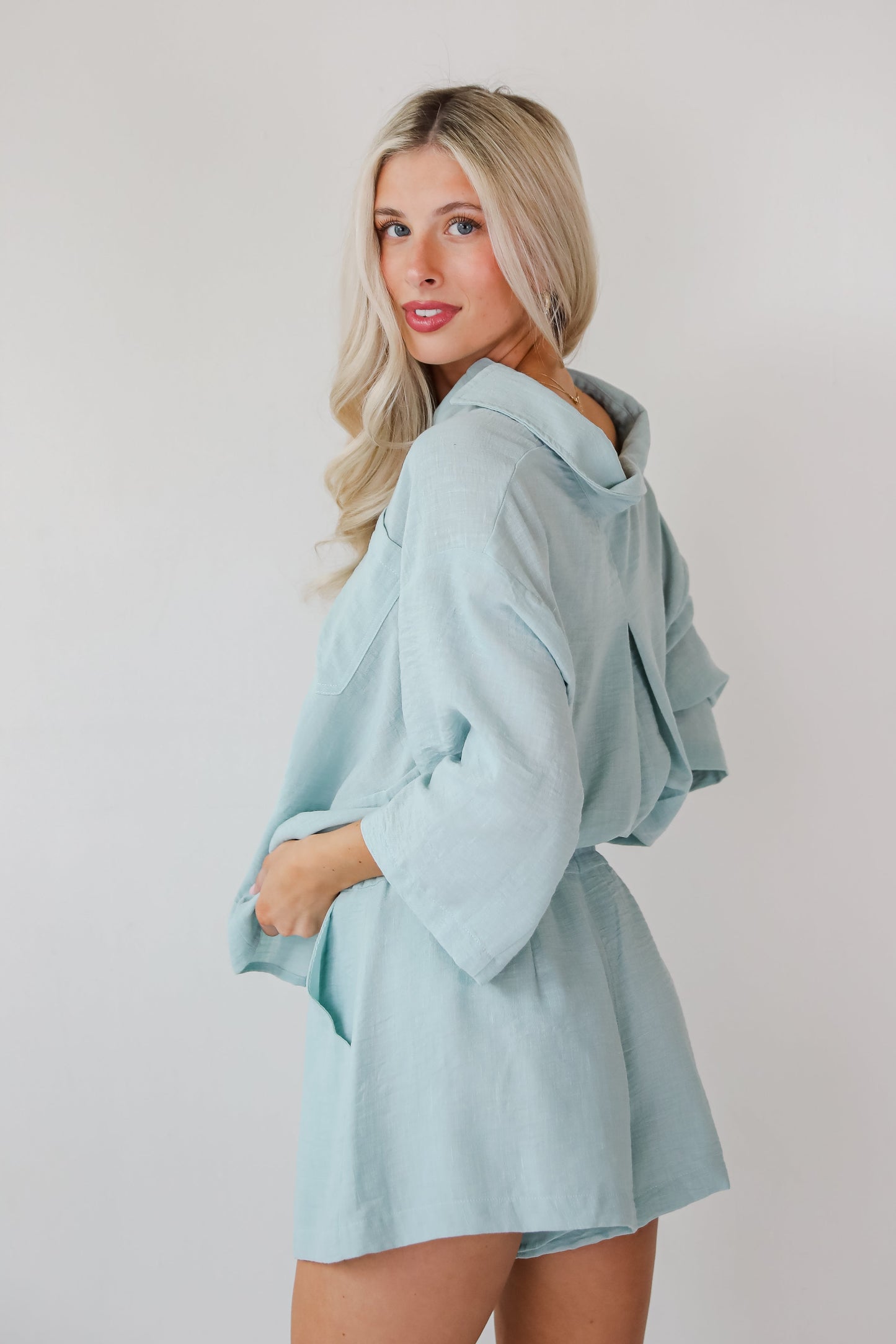 Sunny Mentality Sage Shorts - DU DEAL