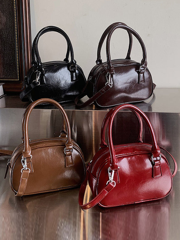 Geometric Solid Color Zipper Crossbody Bags Handbags