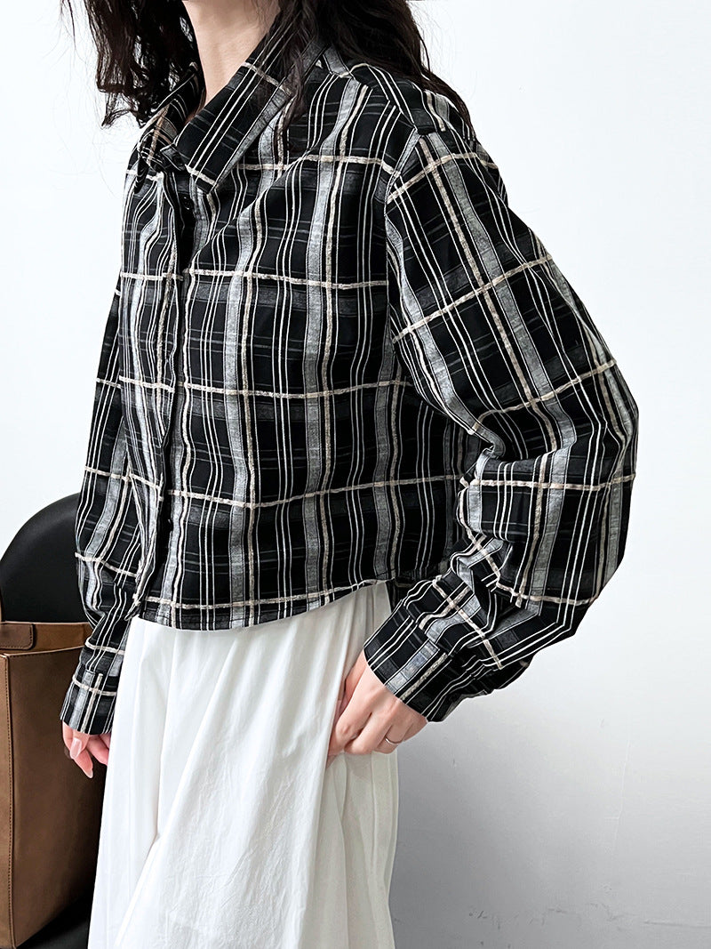 Classic Plaid Long Sleeve Blouse