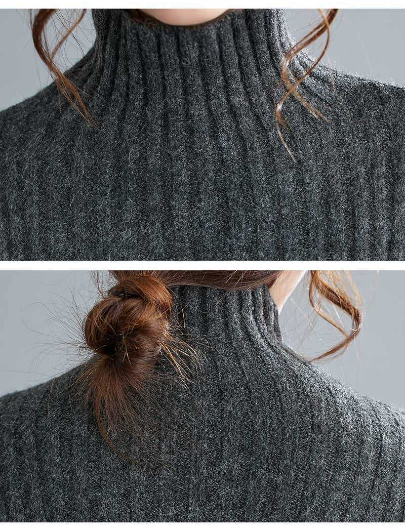 Literary Knit Vertical Stripe Turtleneck Sweater