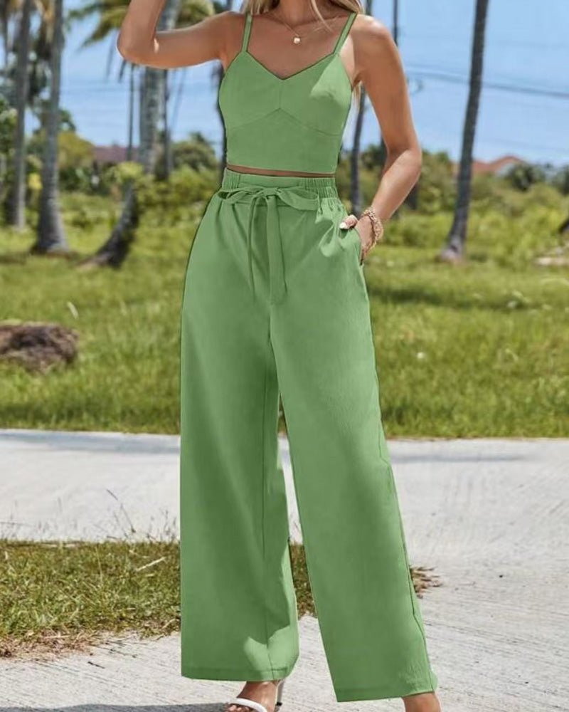 Camisole Casual Fashion Pants Set
