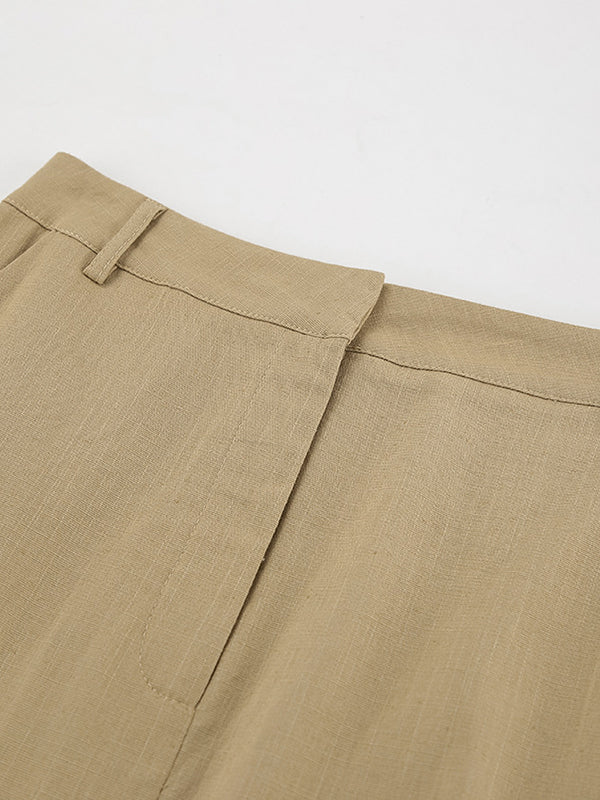 Bodycon High Waisted No Belt Pockets Solid Color Split-Front Skirts Bottoms