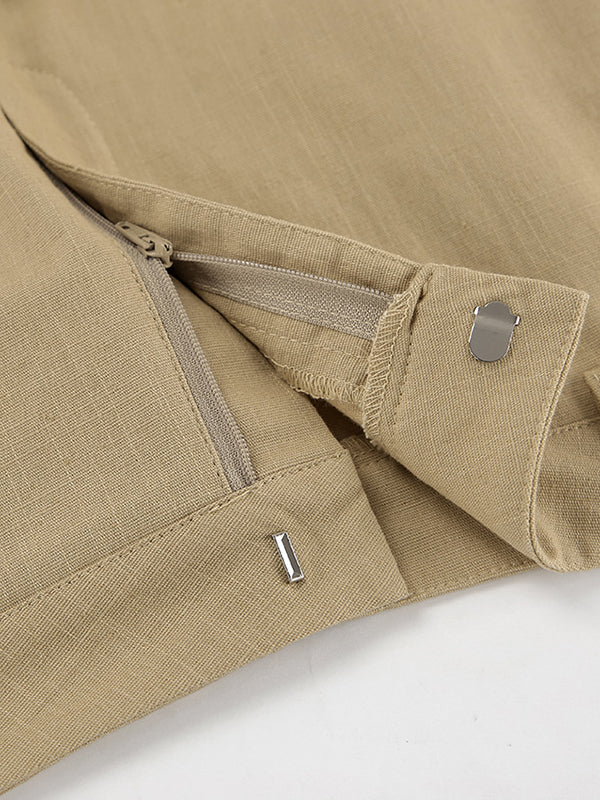 Bodycon High Waisted No Belt Pockets Solid Color Split-Front Skirts Bottoms