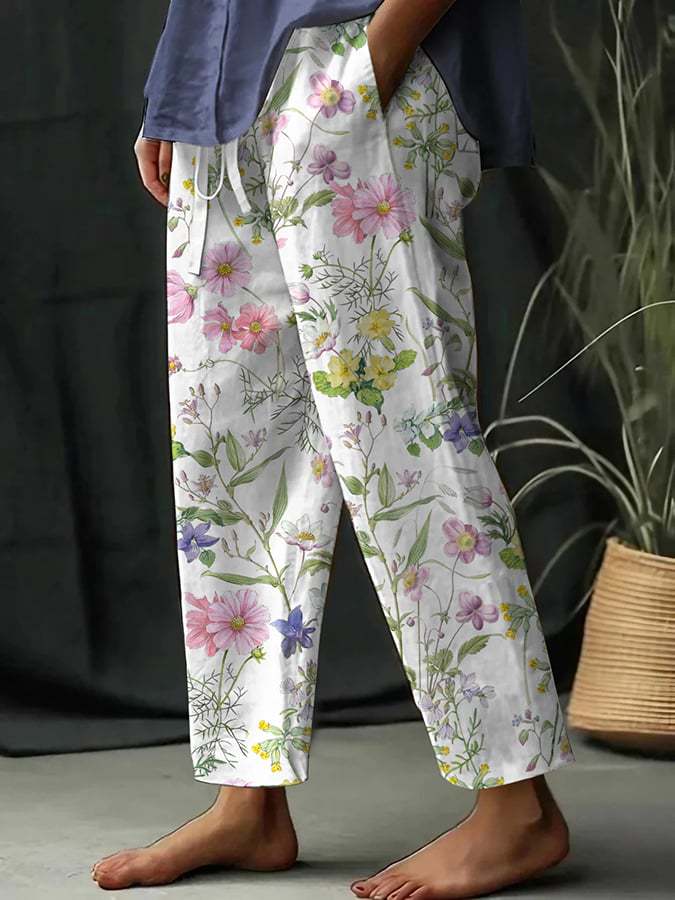 Comfort Loose Printed Trousers