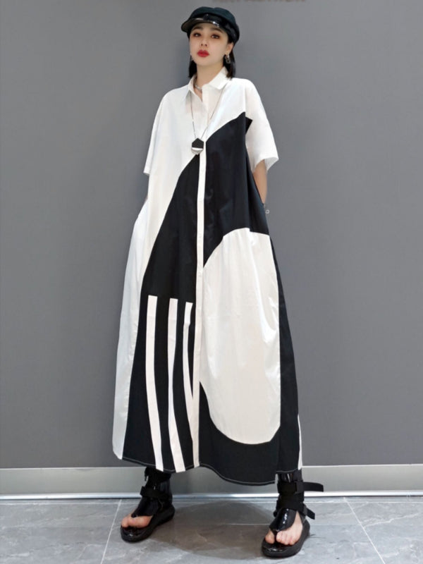 Personalized Colorblocked Short Sleeve Maxi Dress