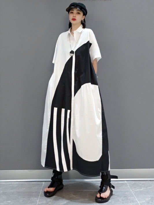 Personalized Colorblocked Short Sleeve Maxi Dress