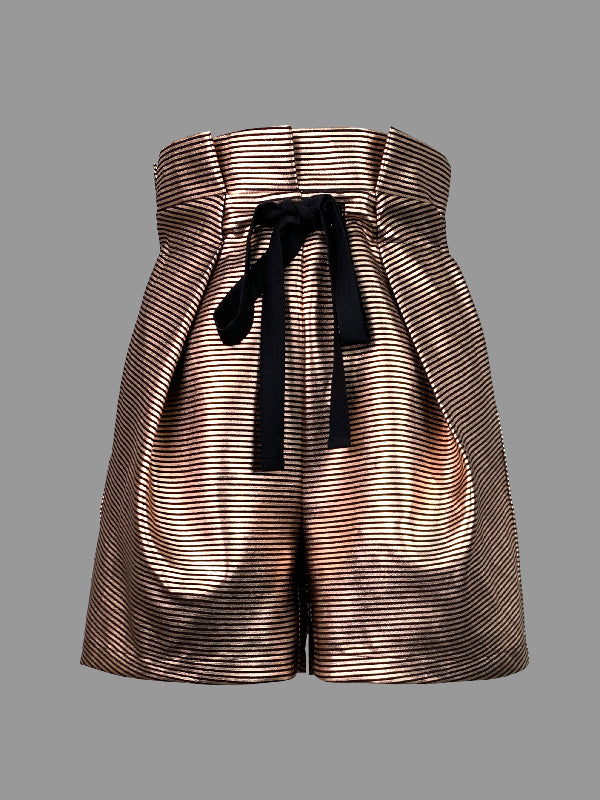 High Waisted Striped Shorts Bottoms