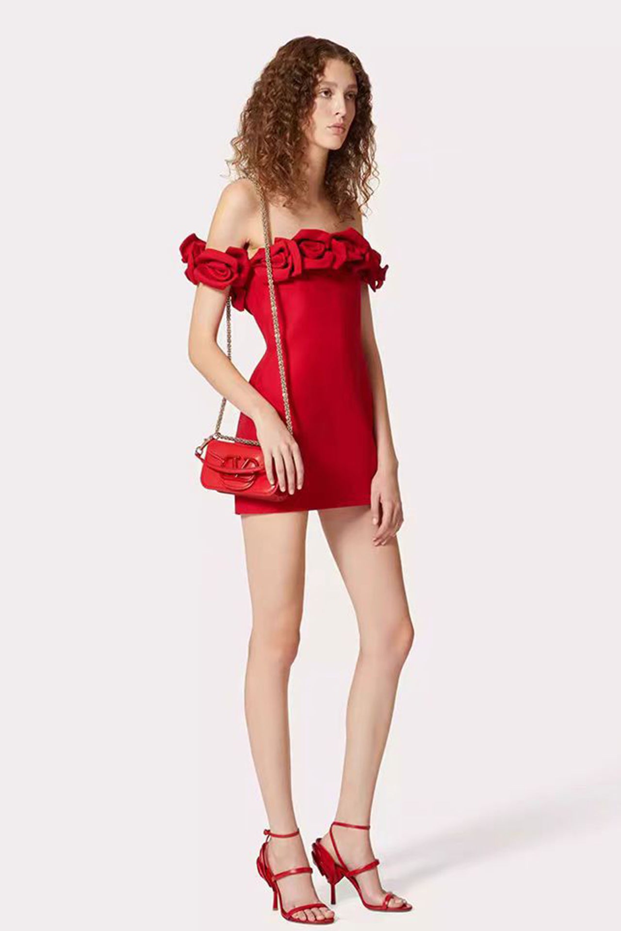 Acacia Red Flower Mini Dress