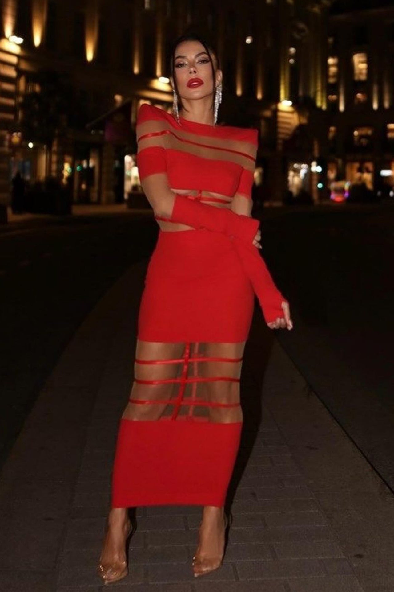 Rebecca Long Sleeve Midi Dress