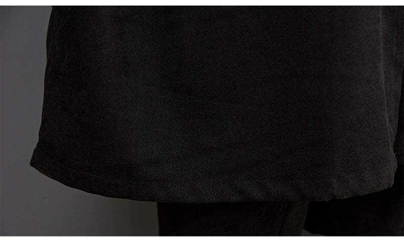 Literary Color Block Lapel Mid Dress