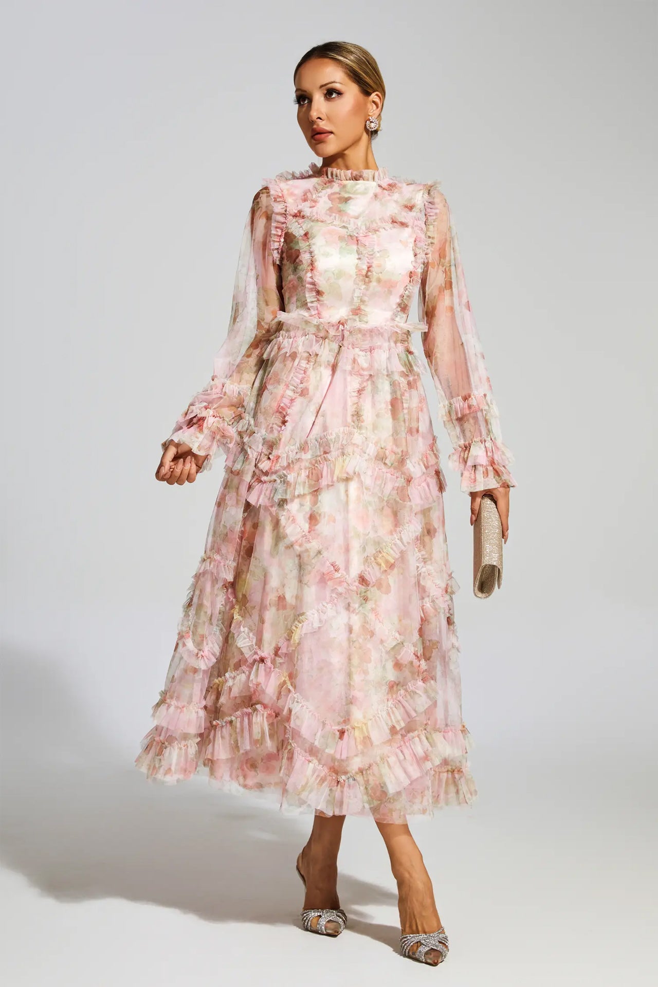 Natalia Floral Mesh Dress