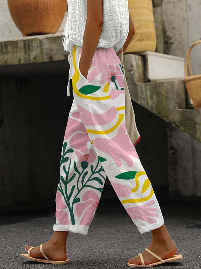 Comfort Loose Printed Trousers