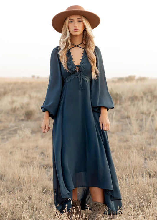 Boho Long Sleeved Maxi Dress