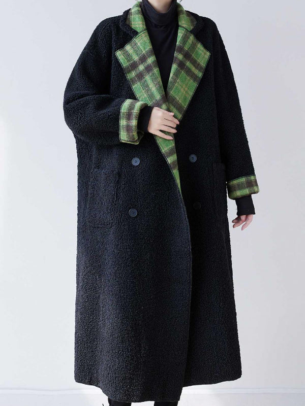 Classic Velvet Reversible Plaid Coat