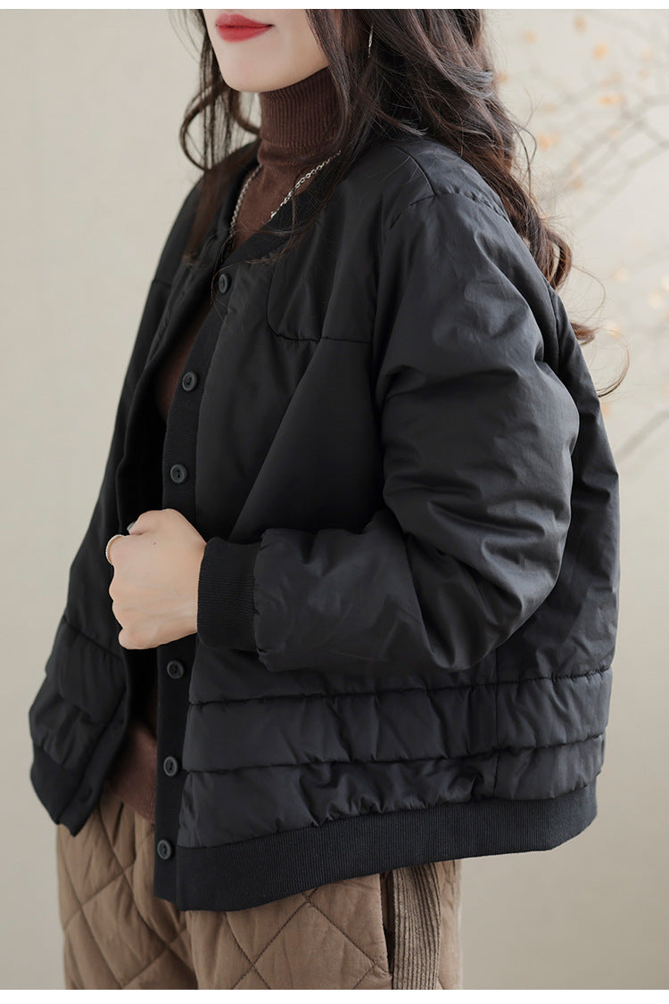 Classic Color Blocking Round Neck Jacket