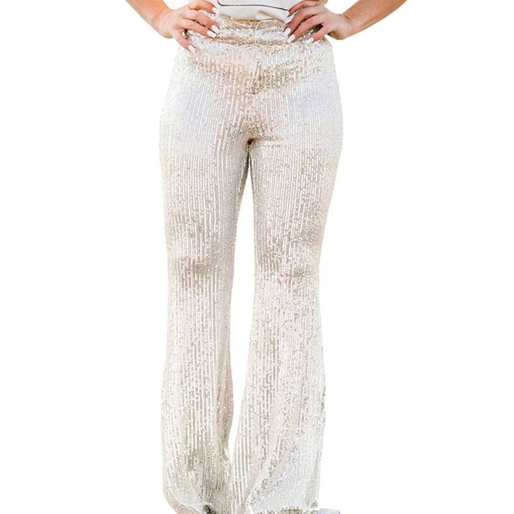 Sequins Slim Plain Full Length Women's Casual Pants