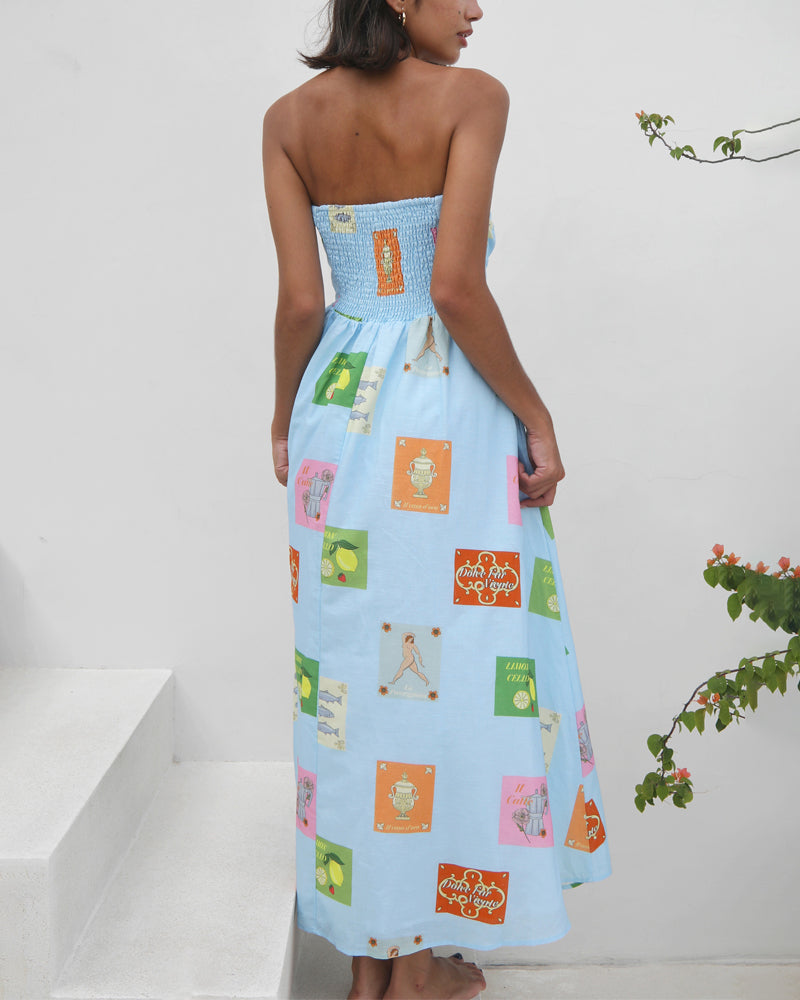 Casual Strapless Print Dress