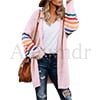 Plus Size Cardigan for Women Long Stripe Knit Open Front Sweaters Jacket 2XL