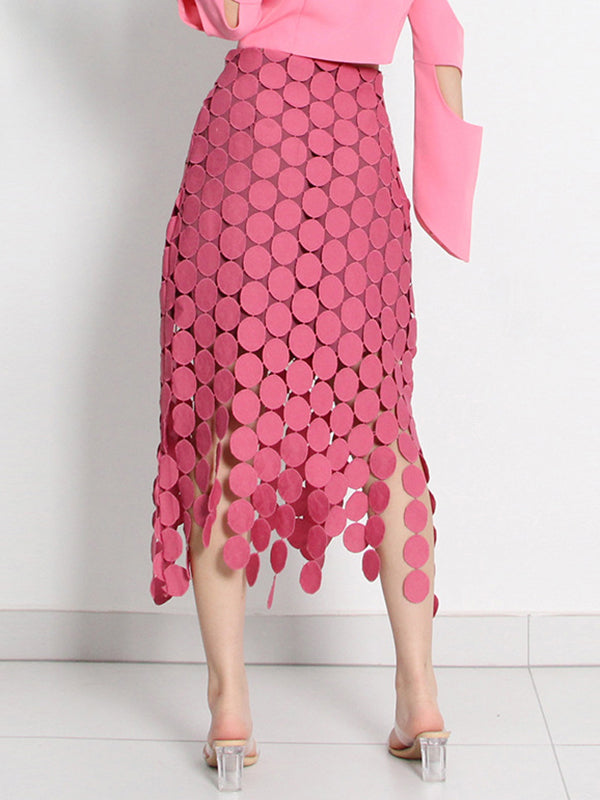 Urban Irregularity Tasseled Embroidered  Skirts