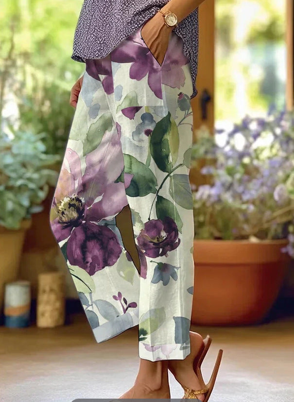 Comfort Loose Printed Trousers