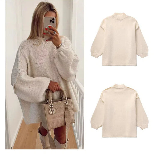 Women's pullover 2024 spring and autumn round neck sweater simple style thin sweater