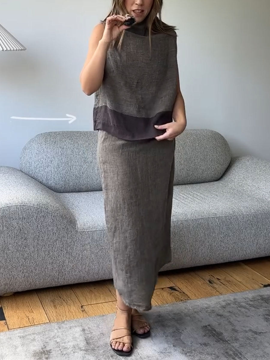 Vintage cotton and linen two piece set