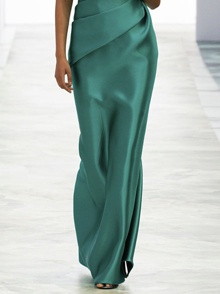 Loose Short Sleeves Pleated Solid Color Maxi Dresses