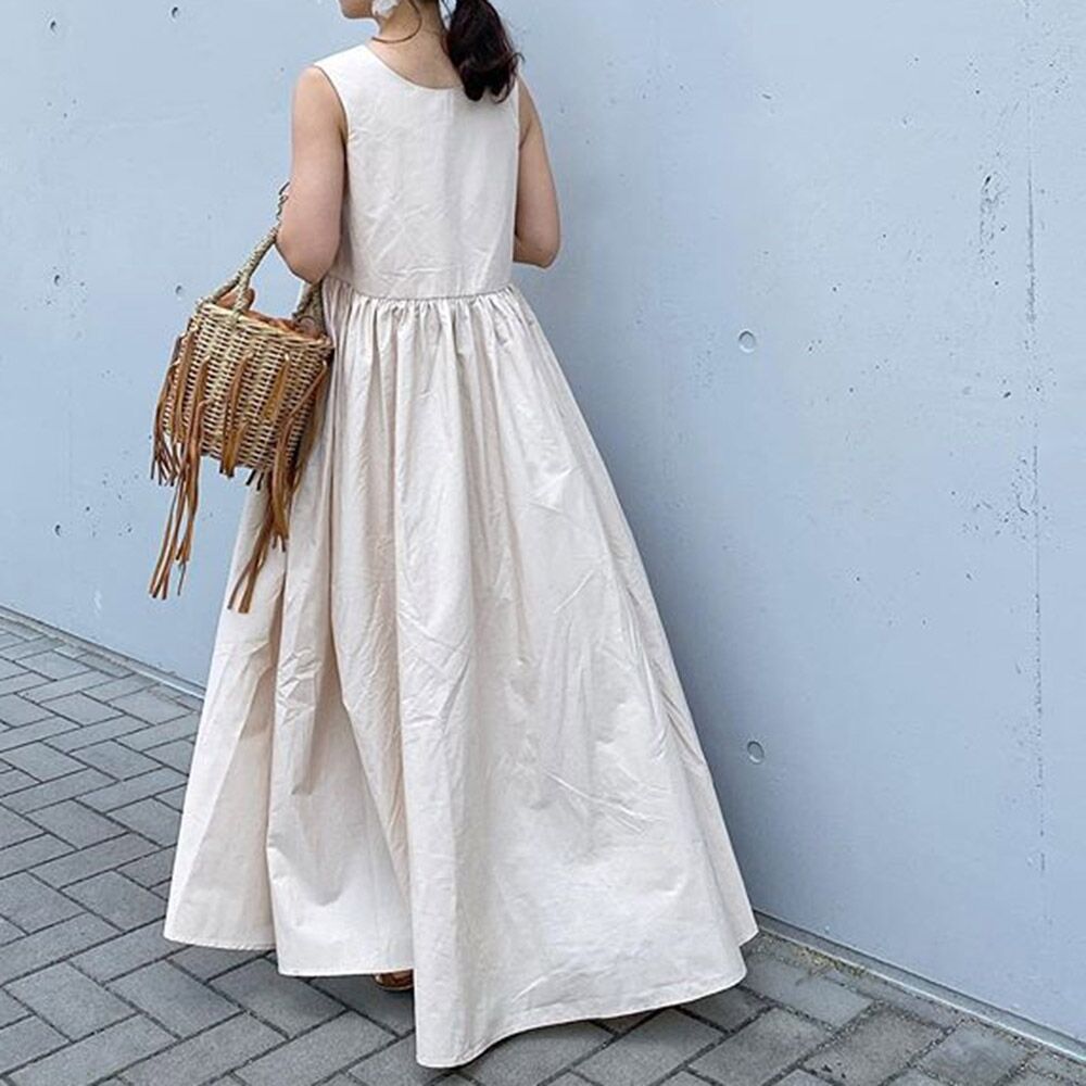 Loose And Sleeveless Looks Slim Maxi Dress