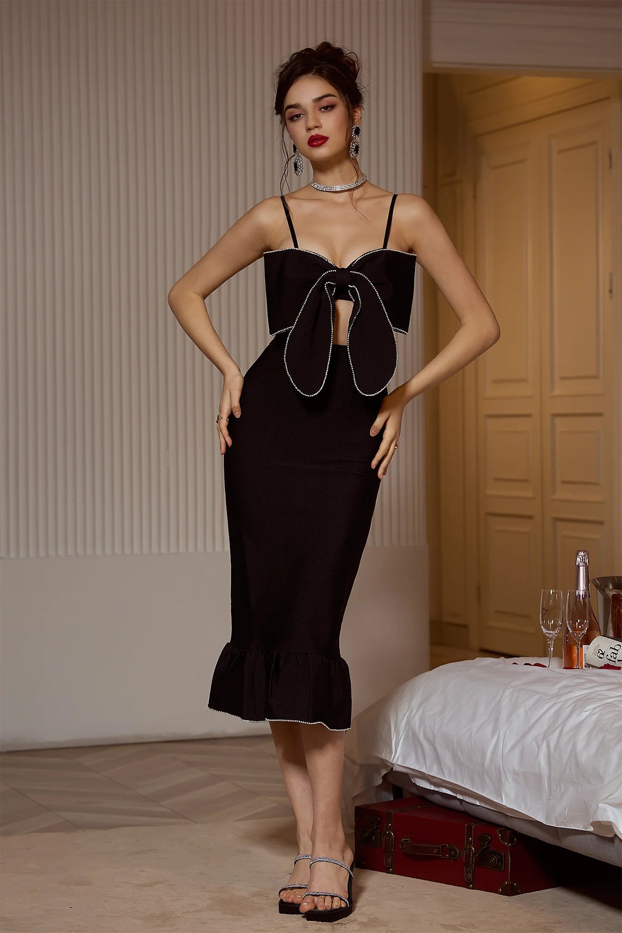 Bailee Sleeveless Ribbon Dress Set