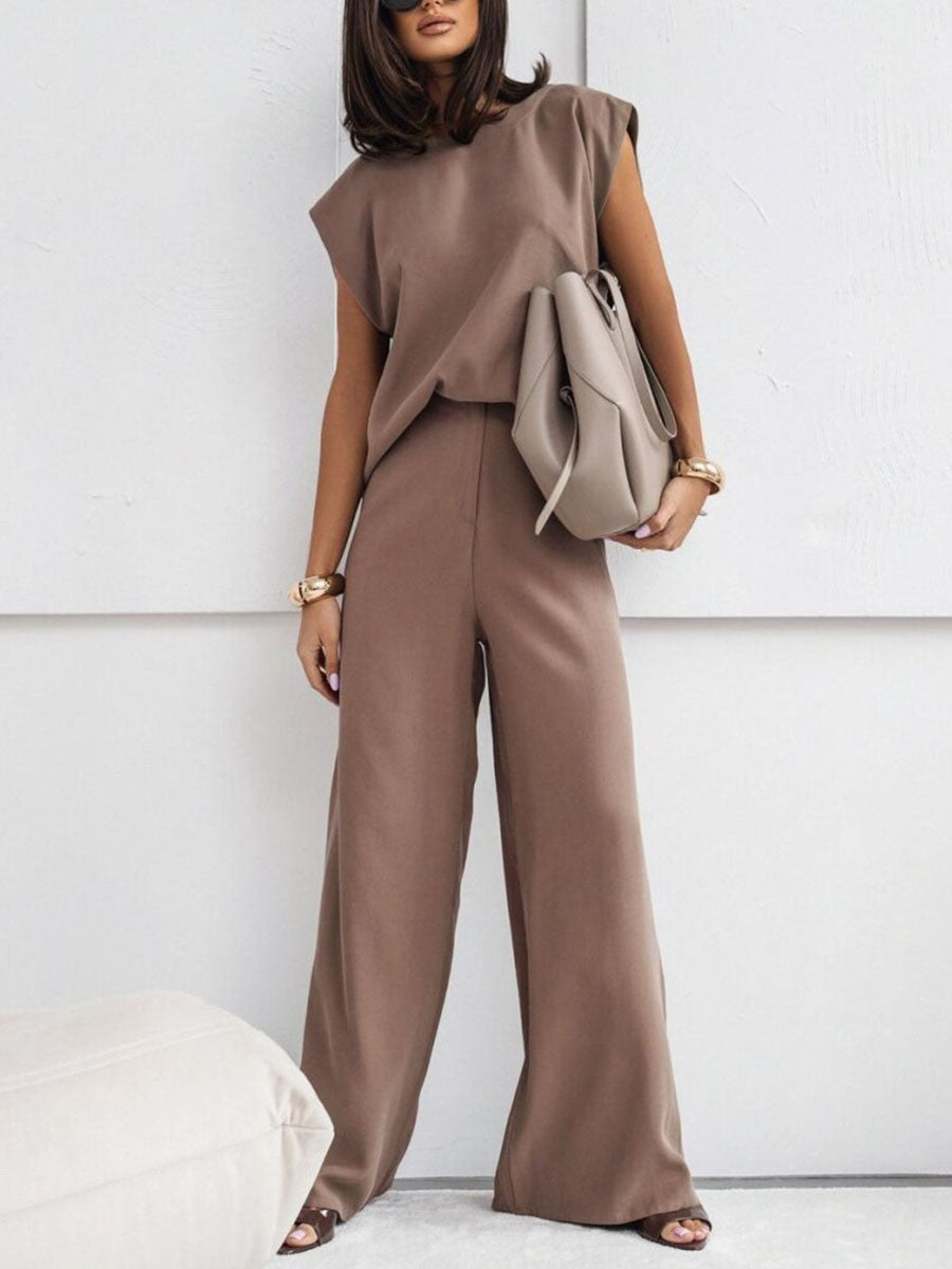 Casual sleeveless two-piece set